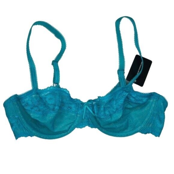 Wacoal Teal Insider Underwire Bra Elegant Comfort Mesh Lace Detail - Picture 3 of 5